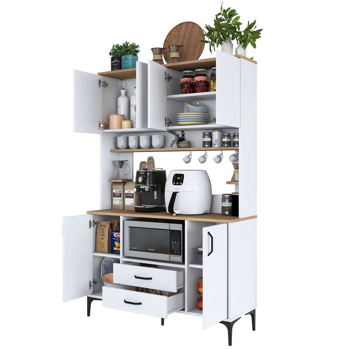 Hanah Home Gabinete Multipropósito JE168 - 3257 Blanco y Nuez